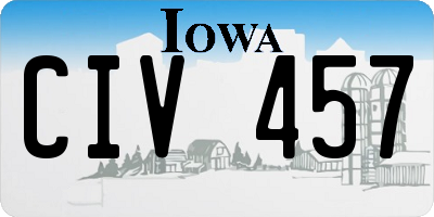 IA license plate CIV457