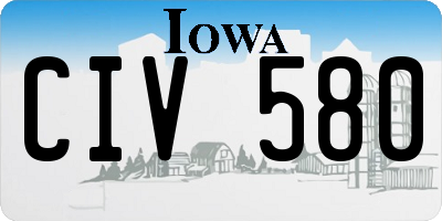 IA license plate CIV580