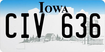 IA license plate CIV636