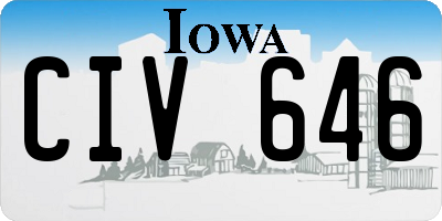 IA license plate CIV646
