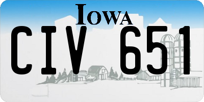 IA license plate CIV651