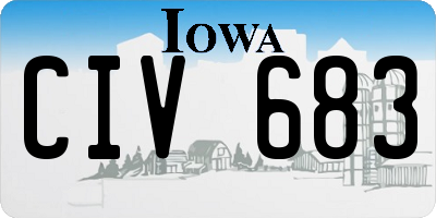 IA license plate CIV683