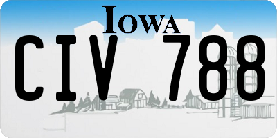 IA license plate CIV788