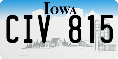 IA license plate CIV815