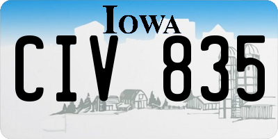 IA license plate CIV835
