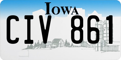 IA license plate CIV861