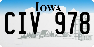 IA license plate CIV978