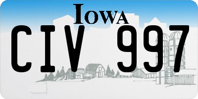 IA license plate CIV997
