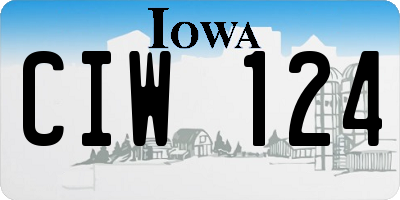 IA license plate CIW124