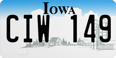 IA license plate CIW149