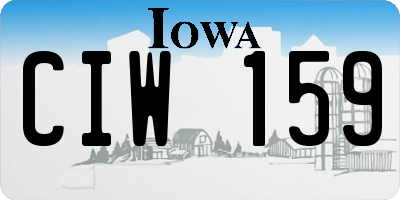 IA license plate CIW159