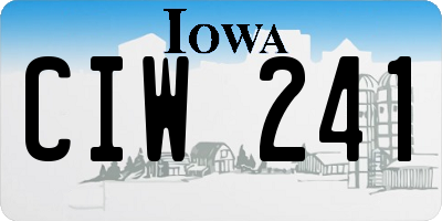 IA license plate CIW241