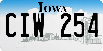 IA license plate CIW254