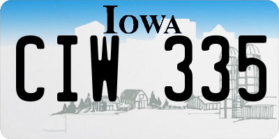 IA license plate CIW335
