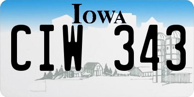 IA license plate CIW343