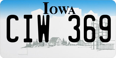 IA license plate CIW369