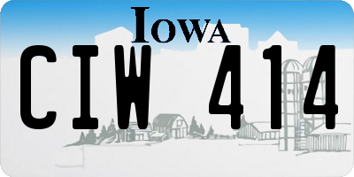 IA license plate CIW414