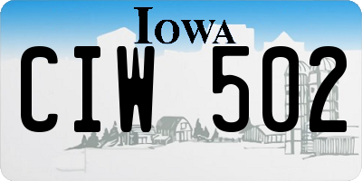 IA license plate CIW502