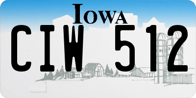 IA license plate CIW512