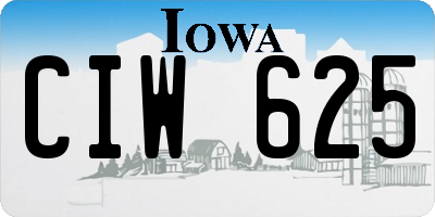 IA license plate CIW625