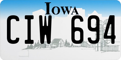 IA license plate CIW694