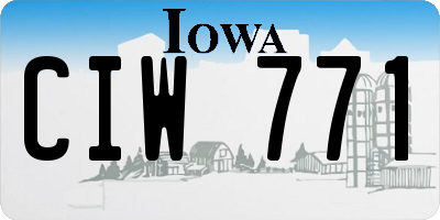 IA license plate CIW771