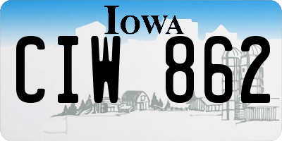 IA license plate CIW862