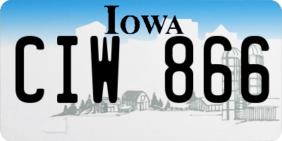 IA license plate CIW866
