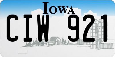 IA license plate CIW921