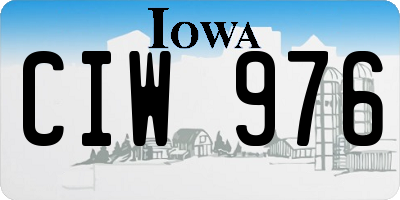 IA license plate CIW976