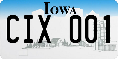 IA license plate CIX001