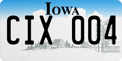 IA license plate CIX004