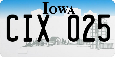 IA license plate CIX025