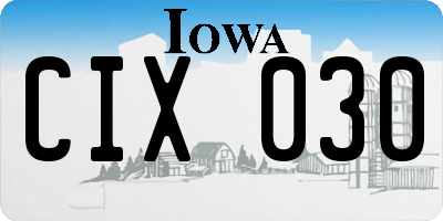 IA license plate CIX030