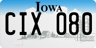 IA license plate CIX080