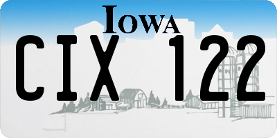 IA license plate CIX122