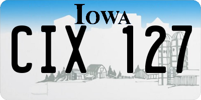 IA license plate CIX127