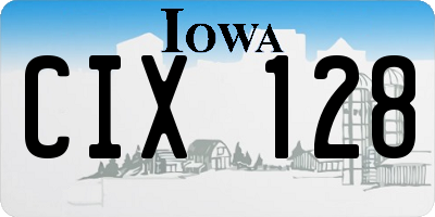 IA license plate CIX128