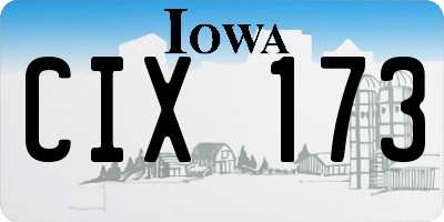 IA license plate CIX173