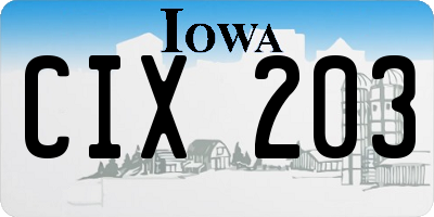 IA license plate CIX203