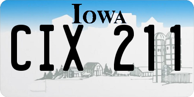 IA license plate CIX211