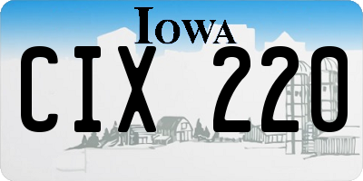 IA license plate CIX220