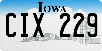 IA license plate CIX229