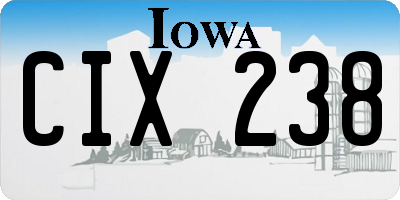 IA license plate CIX238