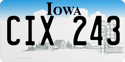 IA license plate CIX243