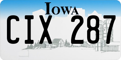 IA license plate CIX287