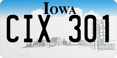 IA license plate CIX301