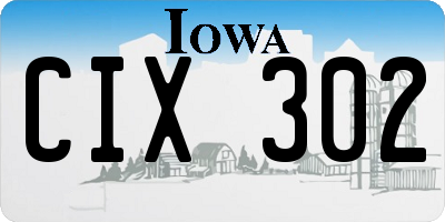 IA license plate CIX302