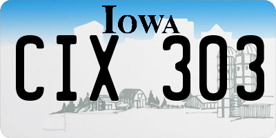 IA license plate CIX303
