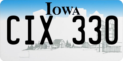 IA license plate CIX330